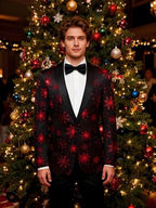 Hi-Tie Stylish Men Suit Jacket Blazer Shawl Lapel One Button Slim Fit Long Sleeve Jacket Tuxedo Party Dinner