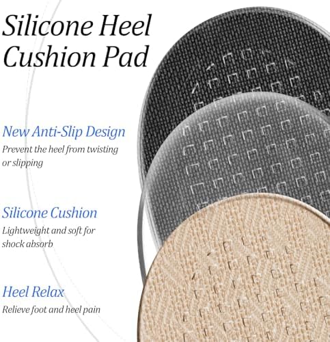 Gel Heel Cushion Cups for Plantar Fasciitis, 2 Pairs/4Pcs Gel Heel Support Pads for Shoes, Silicone Heel-Pad for Bone Spur & Achilles Tendonitis,Women (L)