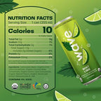 WAVE Organic Sparkling Drink | Low Calorie Drink, Mint Lime Lightly Carbonated | Great Natural Soda Alternative | USA Made Kosher No Added Sugar, Color, & Artificial Ingredients |12 Pack