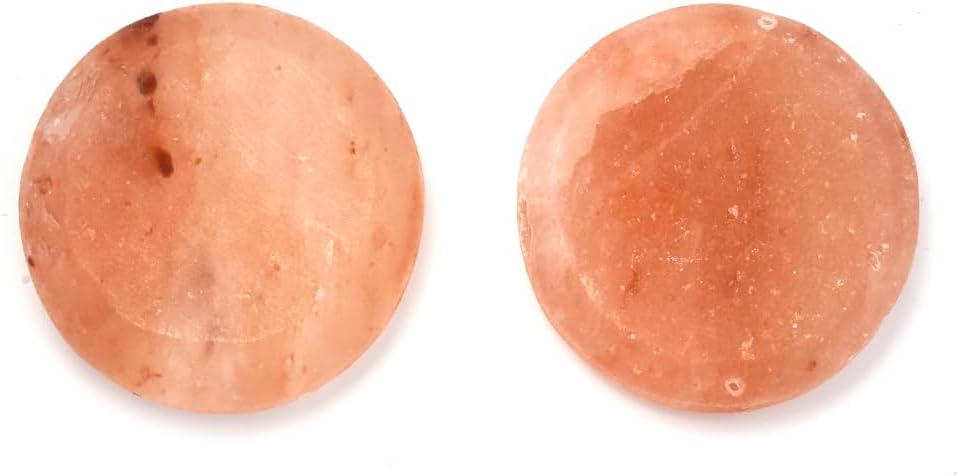 2 Pcs Himalayan Salt Hot Massage Stones Cold Stones Set Warm Rocks Kit for Facial SPA 3.14 * 3.14in