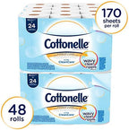 Cottonelle Professional Standard Roll Toilet Paper, Bulk (12456), Ultra CleanCare Bathroom Tissue, Clean Ripple Texture, White (48 Rolls of 170 Sheets, 8,160 Sheet Total)