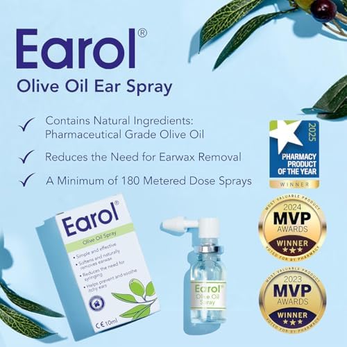 Earol Olive Oil Natural Ear Wax Softener Naturally Removing Effective Spray