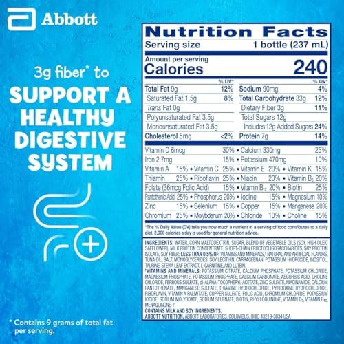 PediaSure, Grow & Gain Fiber Shake, Vanilla, 48 oz (pack of 6)