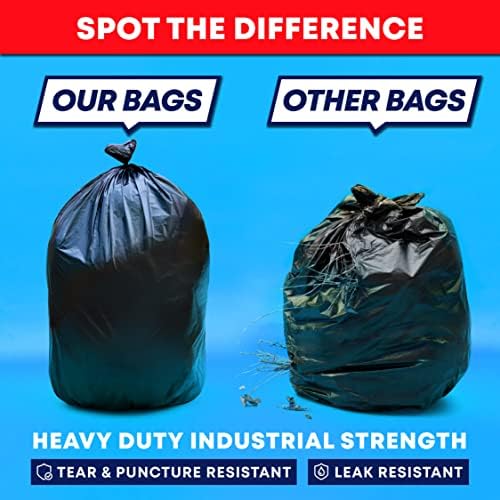 95-96 Gallon Trash Bags Heavy Duty (25 Bags w/Ties Value pack) Extra Large Trash Bags, 90 Gallon, 95 Gallon, 96 Gallon, 100 Gallon