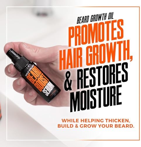 Wild Willies Beard Growth Serum for Men - Natural Beard Serum with Biotin, Caffeine & Essential Beard Oil for Fuller, Thicker Facial Hair Enhancer - Daily Grooming, Nourishes & Hydrates Facial Hair