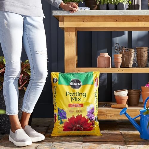 Miracle-Gro Potting Mix - For Container Plants, Flowers, Vegetables, Shrubs, Annuals, Perennials, Potting Soil Mix, Feeds up to 6 Months, 16 qt. (2-Pack)
