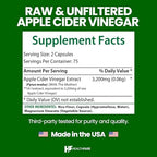 HealthFare Apple Cider Vinegar Capsules with the Mother | 3200mg Raw, Organic & Unfiltered ACV | 150 Vegan Pills | Maximum Strength Supplement for Detox & Digestion | Non-GMO, Gluten-Free, Made in USA