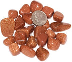 ZenQ 1 lb Gold Sandstone Tumbled Stone Chips Crushed Crystal Quartz Pieces