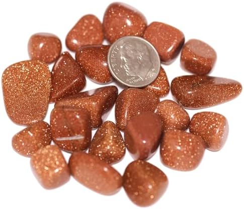 ZenQ 1 lb Gold Sandstone Tumbled Stone Chips Crushed Crystal Quartz Pieces