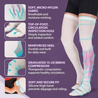 BraceAbility Anti Embolism Compression Stockings - Thigh High Medical TED Hose 15-20 mmHg with Top Toe Inspection Hole for Men, Women, Post Surgery Recovery, Varicose Veins, DVT Prevention (2XL)