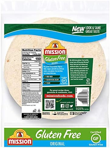 Mission Gluten Free Soft Taco Tortillas, Trans Fat Free, High Fiber, 6 Count - 2 Packs