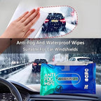 90 Pcs Anti Fog Wipes for Car Windshield & Helmet - Long Lasting Windshield Fog Prevention & Interior Glass Cleaner - Safe for Motorcycle Visor, Ski Goggles, Mirrors - Quick Defog & Clear Vision