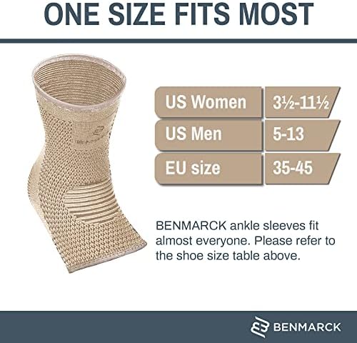 Benmarck Achilles Tendon Support Brace, Plantar Fasciitis Sock, Ankle Compression Sleeve For Running, Tendonitis and Flat Feet Relief