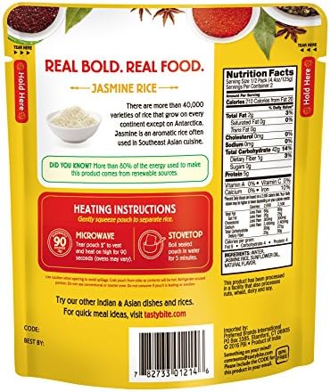 TASTYBITE Organic Jasmine Rice, 8.8 OZ (Pack of 3)
