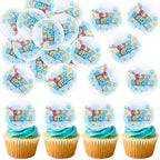40 Pcs Edible Happy Birthday Cupcake Toppers Colorful Baby Cake Topper Picks Baby Showe Kids' Birthday Party Decorations
