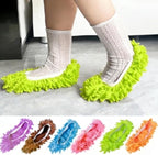 Mop Slippers Shoes 3 Pairs (6 Pieces) - Microfiber Cleaning House Mop Slippers Floor Cleaning Tools Shoe Cover Soft Washable Reusable Microfiber Foot Socks Floor Cleaning Tools Shoe Cover(Green)