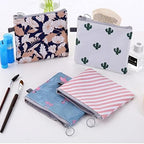 Sanitary Napkin Storage Bag, Portable Zipper Menstrual Pad Bag Tampons Holder Coin Purse for Girls Women