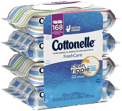 Cottonelle Fresh Care Flushable Cleansing Cloths, 42 Sheets, Count of 4 (packaging may vary)