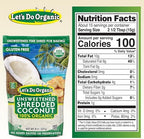 Let's Do Organic Unsweetened Shredded Coconut - Coconut Shreds, Great for Baking, Versatile Ingredient, No Sweeteners, USDA Organic - 8 Oz (12 Pack)