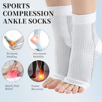 2 PCS One Compress Bamboo Foot Sleeves, Bamboos Anti Fatigue Socks, Ankle Protection Socks, Ankle Sleeves for Foot Pain Relief Soothe for Arch Support, Plantar Fasciitis, Achilles Tendonitis (M/L)