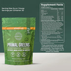 Primal Harvest Super Greens Powder, 30 Servings w/+50 Greens Superfood Chlorella, Probiotics, Green Tea, Wheatgrass, Kale, Turmeric for Energy,Primal Greens