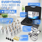 Myofascial Releaser Professional Cupping Therapy Set - 18 Multi-Sized Vacuum Cups with Two Hand Pumps and Detailed Cupping Book - Massage Cupping Set for Massage Therapists