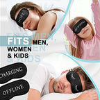 Eurzom 40 Pcs Funny Sleep Eye Mask Soft Night Mask Bulk for Sleeping Blackout Blindfolds with Adjustable Strap for Women Men Kids Nap Meditation Party Travel Gifts Favors(Black)