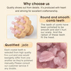 ideayard Scalp Massager,Head Scalp Comb,Rose Quartz Tooth-Wooden Comb for Head Stress Relax Massage Tool for Hair Growth Relieve Headaches