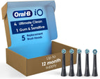 Oral-B iO Ultimate Clean Replacement Brush Heads, 5 Count, 4 Ultimate Clean + 1 Gum & Sensitive Black