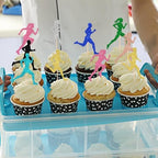 Rsstarxi 24 Pack Running Cupcake Toppers Sports Fitness Cupcake Picks Decorations for Sports Theme Running Baby Shower Boys Girls Birthday Party Cake Decorations