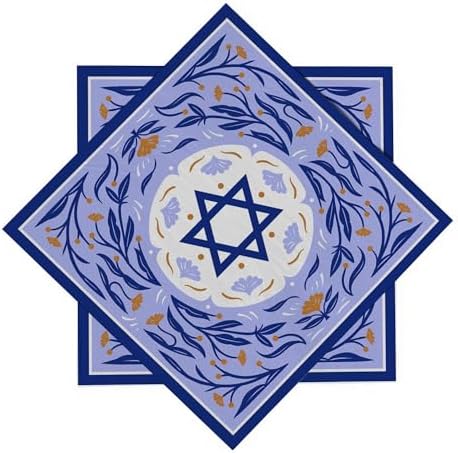 LA MAGA 50PCS Passover Napkins Party Decorations, Decorative Paper Napkins, Cocktail Napkins for Jewish Holidays, Happy Passover Seder Table Decoration, Party Decorations, Bar Mitzvah Decorations