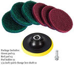 Kichwit 4 Inch Drill Power Brush Tile Scrubber Scouring Pads Cleaning Kit, Includes Attachment, Heavy Duty Household Cleaning Tool (Drill NOT Included)