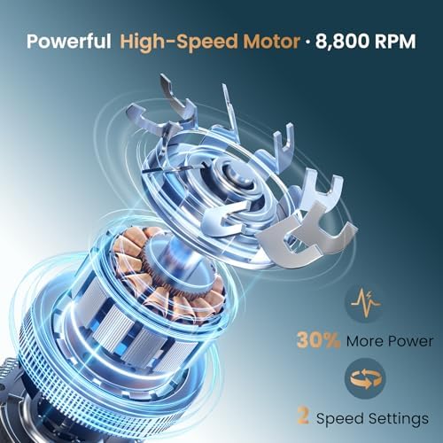 MAXGROOM® PRO 7D Head Shaver for Bald Men, Electric Head Razor with 7D Flexible Blades, Long Battery Life, IPX6 Waterproof, LED Display, 2 Speed Settings, Cooling Design, Premium Gifts for Men
