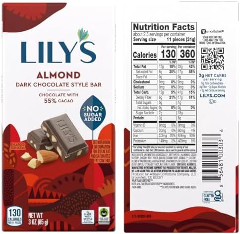 Lily’s Dark Chocolate Lovers Variety Pack – 6 Pack (Dark Almond, Etra Dark 70%, Dark 70% Sea Salt, Salted Almond, 85%, Intensely Dark 92%)