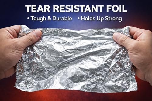 Heavy Duty Aluminum Foil - Commercial Grade Extra Thick - 18 Inch X 500 Ft Roll - Tear-Resistant Foil For Restaurants, Catering, BBQ, Food Prep & Outdoor Grilling