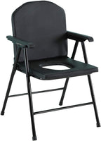 Household Commode Toilet Chair Folding Pregnant Bath Stool Shower Chair with Padded Cushion,Wipe Clean Easy,for Adults, Handicap, Elderly