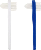Supvox 2PCS Double Sided Denture Brush | Extra Soft Bristles T-Shaped Cleaning Brush for Dentures, Retainers & Night Guards | White & Blue
