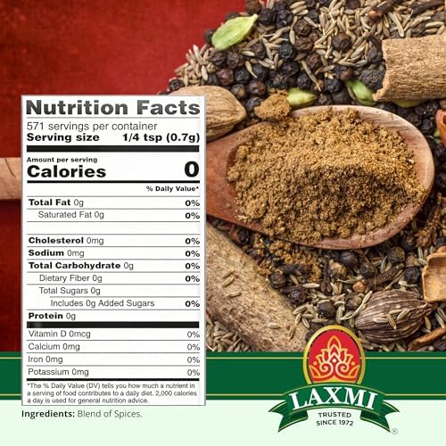 LAXMI Garam Masala Powder -14 oz - Traditional Indian Spice Blend - Salt-Free, Vegan, Non-GMO