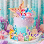 24PCS Mermaid Cake Topper Mermaid Cake Decorations for Birthday Party Baby Shower Supplise