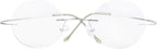 CessBlu Titanium Circle Reading Glasses Bendable Rimless Round Reader Eyeglasses for Men Women Reading