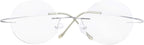 CessBlu Titanium Circle Reading Glasses Bendable Rimless Round Reader Eyeglasses for Men Women Reading