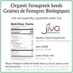 Jiva Organic Fenugreek Seeds 7 Ounce – Non-GMO, Gluten Free, All Natural Fenugreek Spice – Organic Fenugreek Seeds for Hair Growth, Cooking & Sprouting - Methi Seeds for Methi Dana Water - Raw & Natural, Product of India