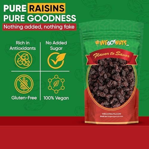 Dried Dark Raisins, 5 lb in Resealable Bag • Natural and Healthy Snack, Premium Quality