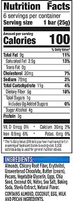 Ratio Soft Baked Bars, Chocolate Chunk Cookie, 1g Sugar, Keto Friendly, 5.34 OZ (6 Bars) (Pack of 2)
