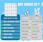 Shipping Cold Packs Dry Ice for Shipping Frozen Food, Flexible Cold Ice Pack Sheets for Coolers, Long Lasting Freezer Ice Packs 14'' X 13'' 144Cells