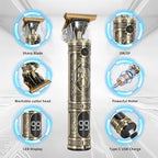 Hair Trimmer for Men, Electric Shaver, Nose Hair Trimmers, Professional Shaving Set, Cordless Hair Clippers, T-Blade Beard Trimmer, Men's Grooming Kit. (Bronze)