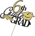 6th Grade Grad Cake Topper，Class Of 2026 Graduation Party Cake Decorations，Straight Outta 6th Grade Cake Topper，Boy Girl Kids Sixth Grade Graduation Party Decoration Supplies