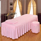 Washable Pad Cover Bed Sheet Bed Skirt Table Skirt for Treatment Couch SPA Massage Table (Pink-190x70cm)