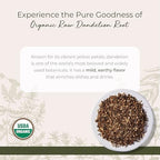 Starwest Botanicals Organic Raw Dandelion Root - Loose Leaf Herbal Tea, Cut & Sifted, Certified Kosher, Non-GMO, Caffeine-Free - 4 oz Pouch