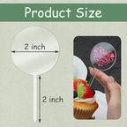 Blank Acrylic Cupcake Toppers, 30 Packs Round Cupcake Topper with Sticks, DIY Dessert Table Cupcake Signs, Suitable for Birthdays, Weddings, Christmas, Baby Showers Cake Decoration